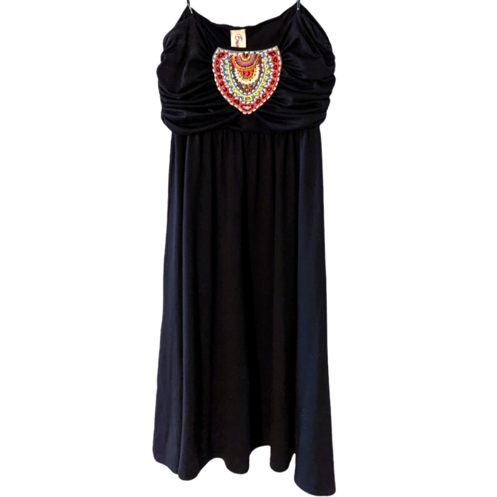 🌞 3/$15 Emmelee Boho Beaded Strapless Dress Medium